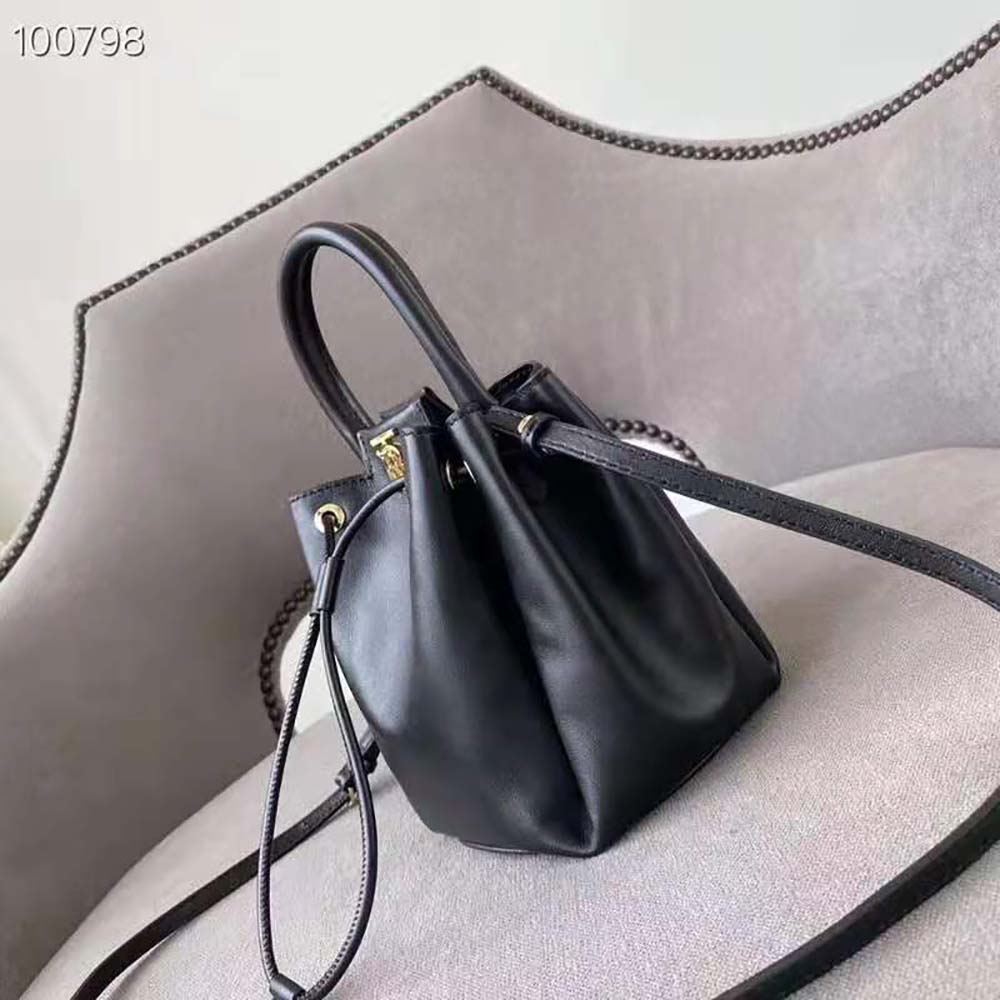 Burberry Women Monogram Motif Leather Bucket Bag-Black - image 6
