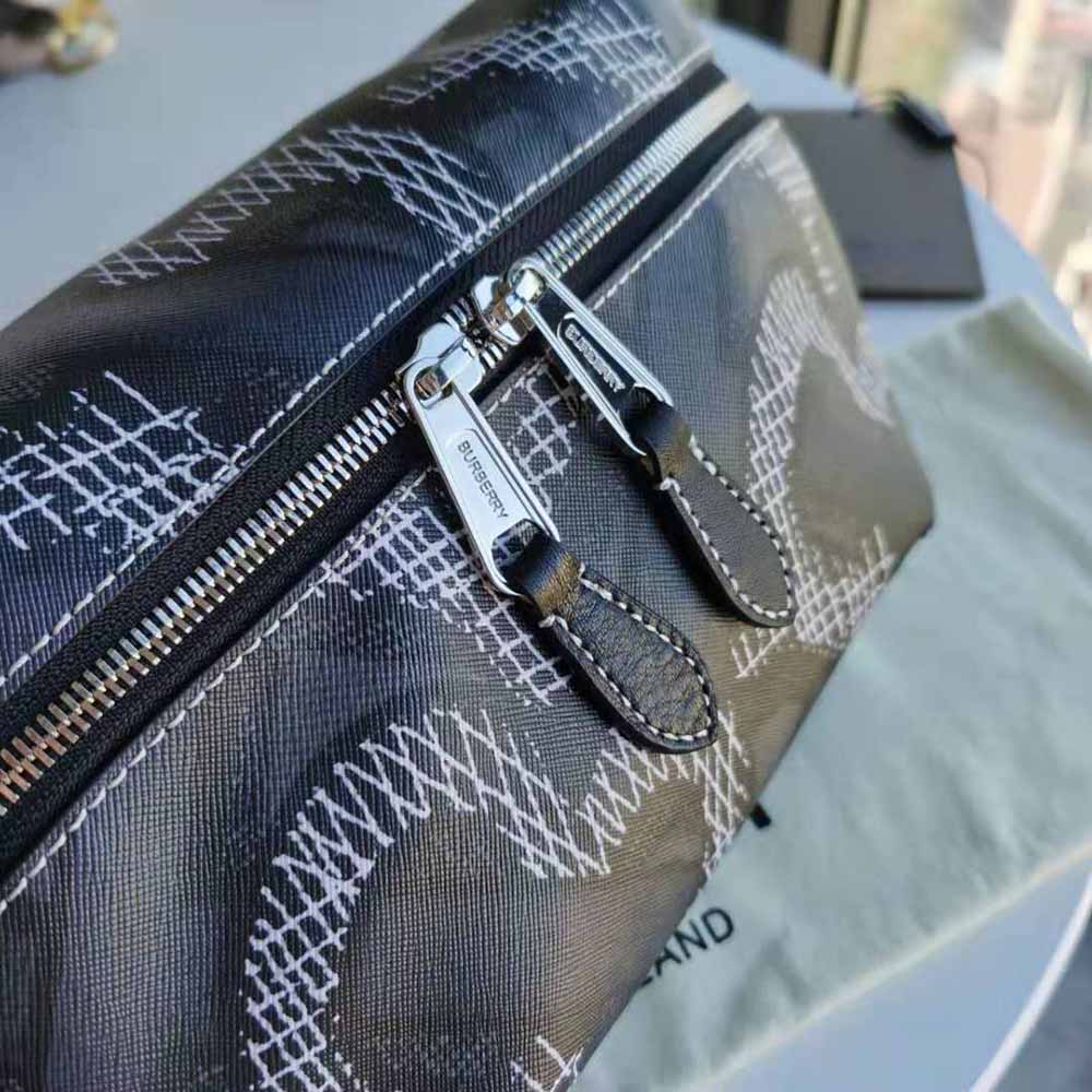 Burberry Women Monogram Print E-canvas Sonny Bum Bag-Black - image 6