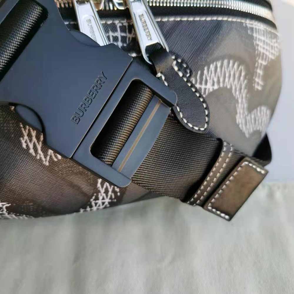 Burberry Women Monogram Print E-canvas Sonny Bum Bag-Black - image 10