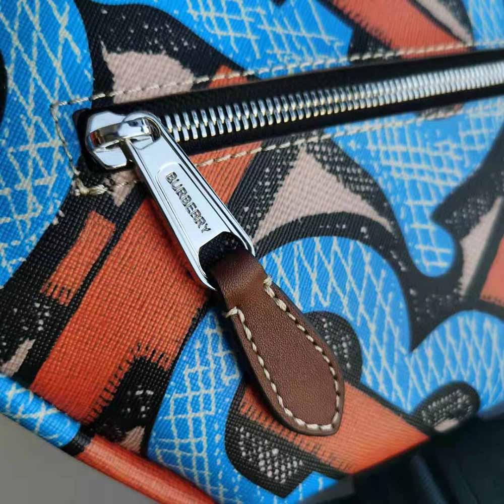 Burberry Women Monogram Print E-canvas Sonny Bum Bag-Orange - image 7