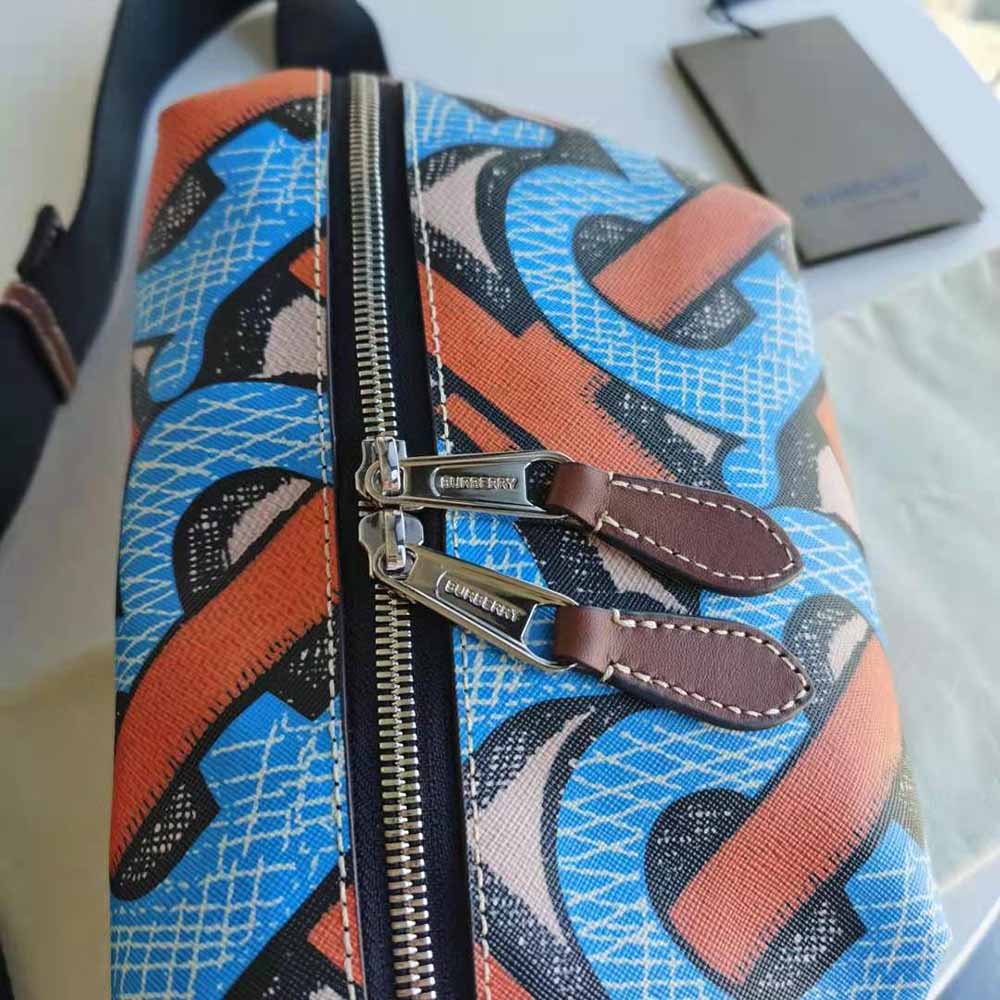 Burberry Women Monogram Print E-canvas Sonny Bum Bag-Orange - image 6