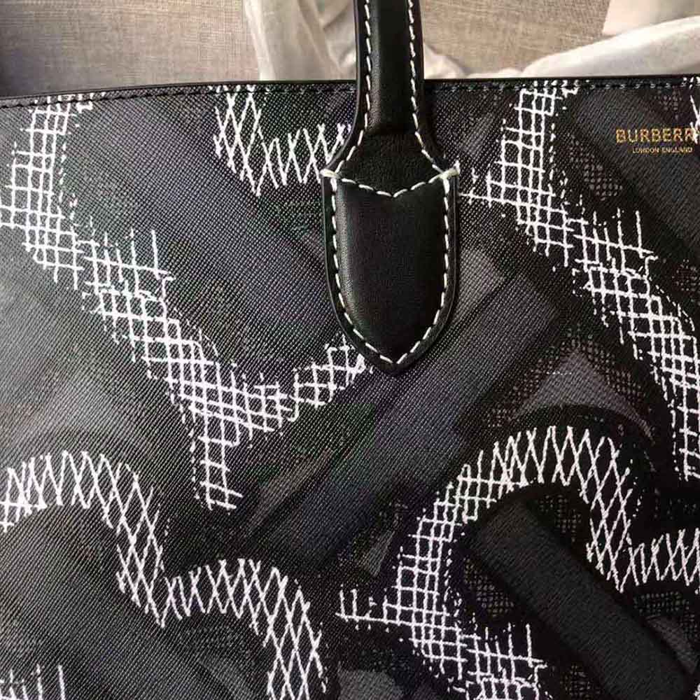 Burberry Women Monogram Print E-canvas Tote Bag-Black - image 7