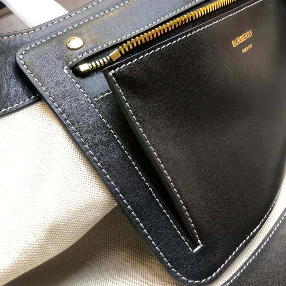 Burberry Women Monogram Print E-canvas Tote Bag-Black - image 9