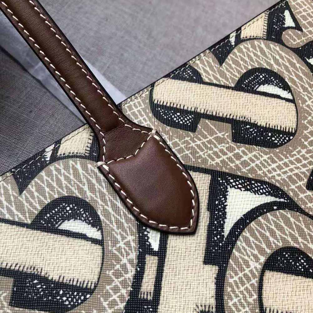 Burberry Women Monogram Print E-canvas Tote Bag-Brown - image 8