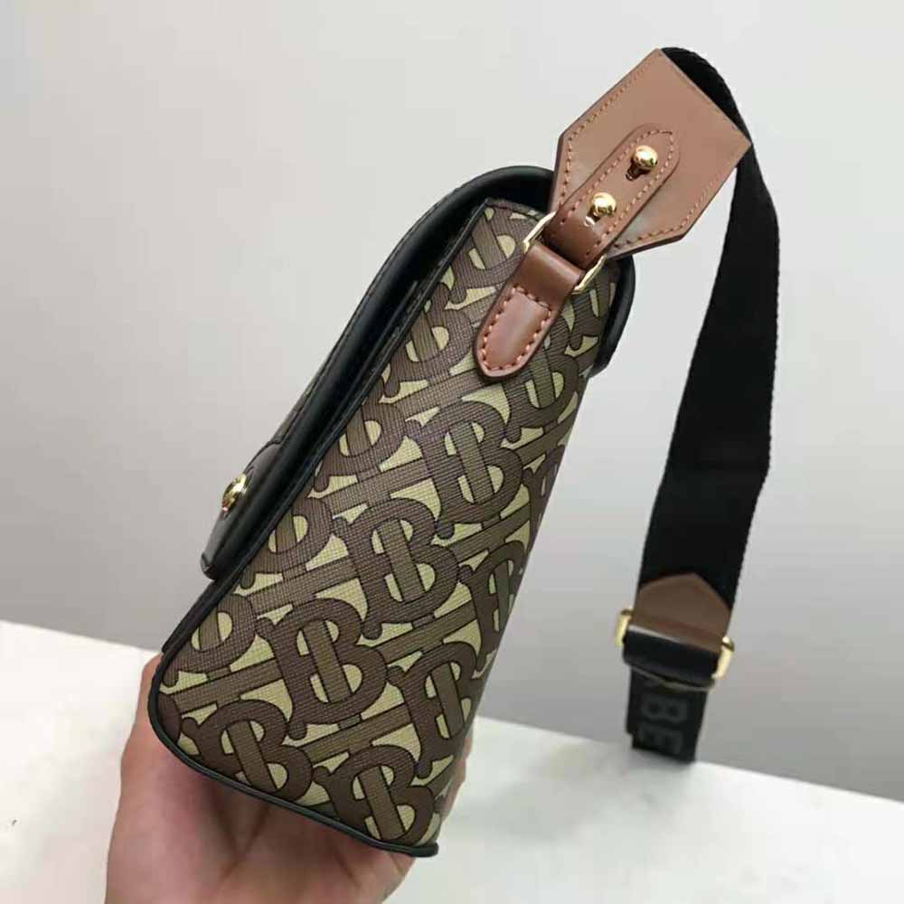 Burberry Women Monogram Stripe E-canvas Note Crossbody Bag - image 6
