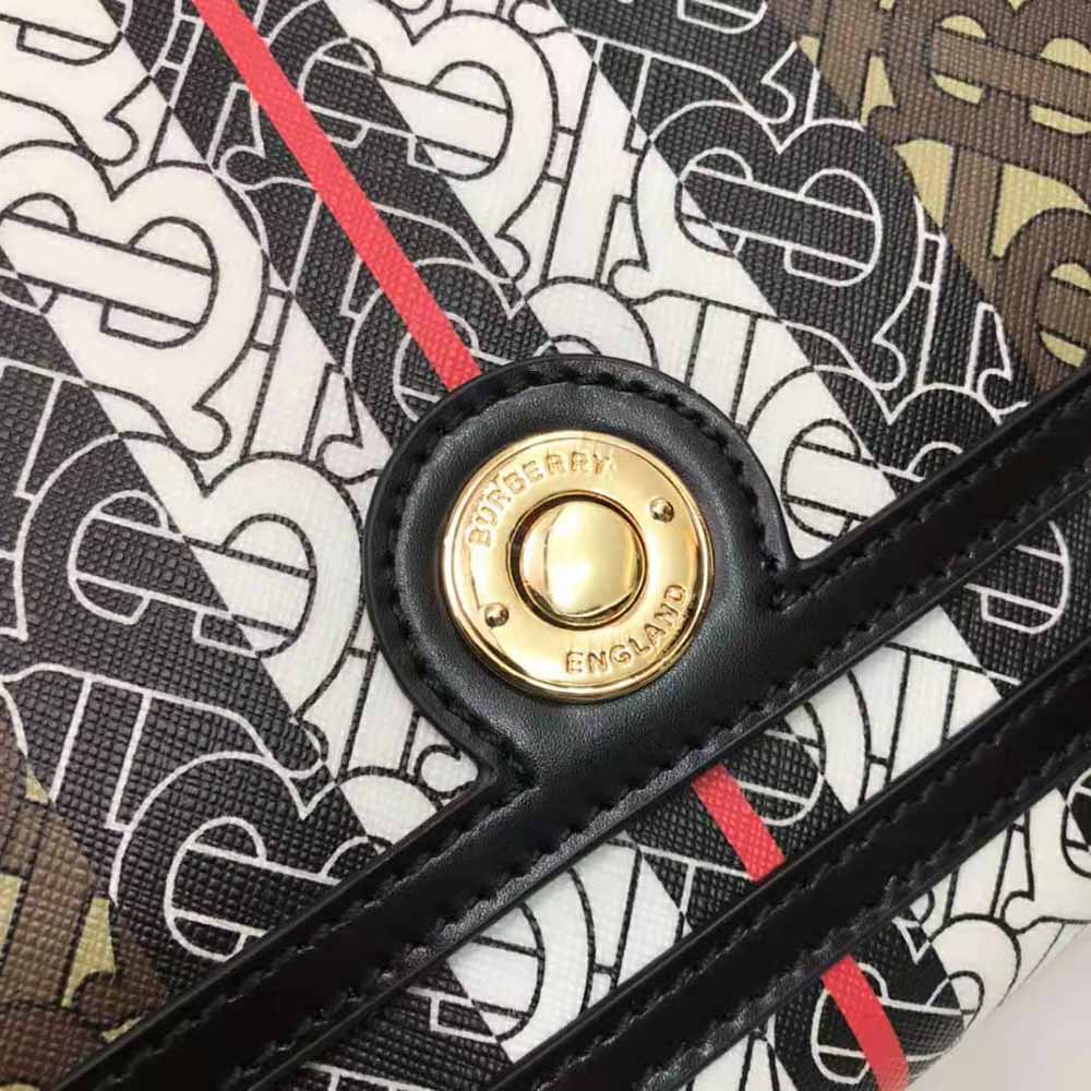 Burberry Women Monogram Stripe E-canvas Note Crossbody Bag - image 9