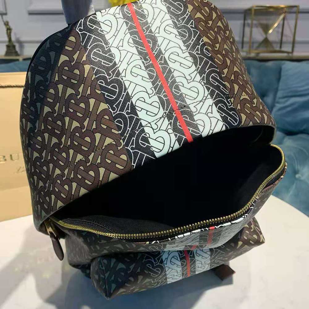 Burberry Women Monogram Stripe Print E-canvas Backpack - image 6