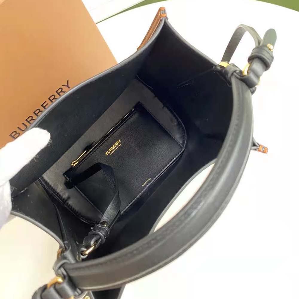 Burberry Women Small Monogram E-canvas Peggy Bucket Bag - image 6