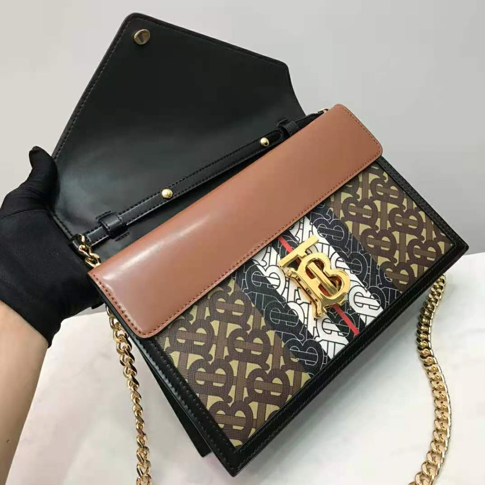 Burberry Women Small Monogram Stripe E-canvas TB Envelope Clutch - image 7