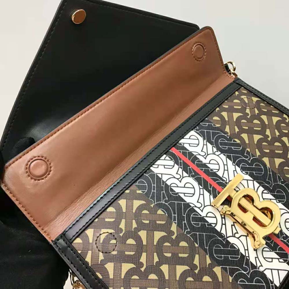 Burberry Women Small Monogram Stripe E-canvas TB Envelope Clutch - image 8