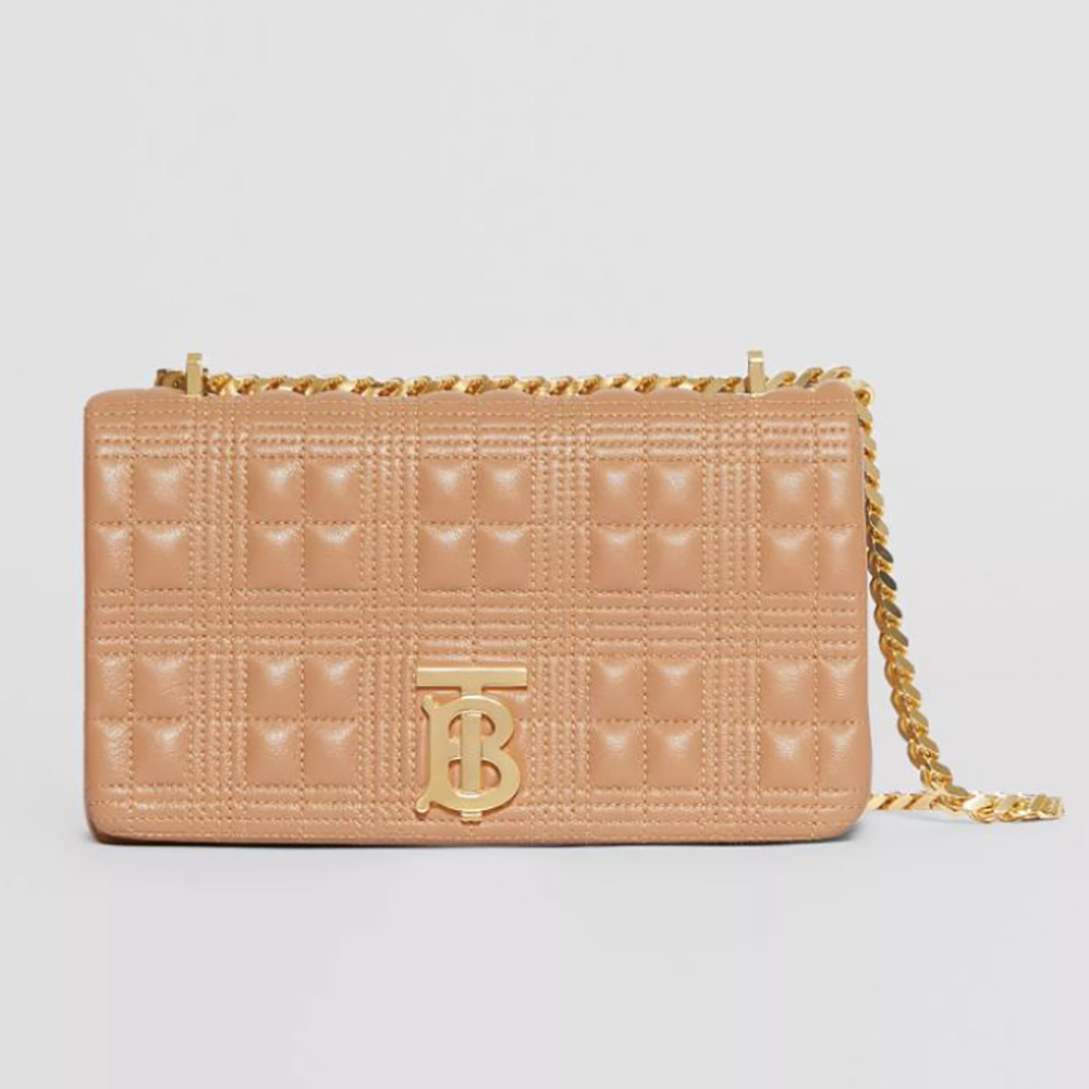 Burberry Women Small Quilted Lambskin Lola Bag-Sandy