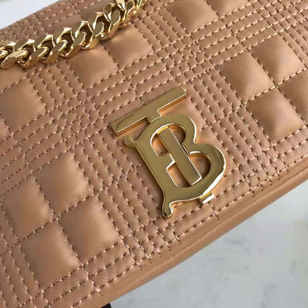 Burberry Women Small Quilted Lambskin Lola Bag-Sandy - image 10