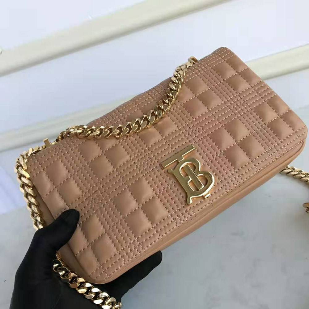 Burberry Women Small Quilted Lambskin Lola Bag-Sandy - image 4
