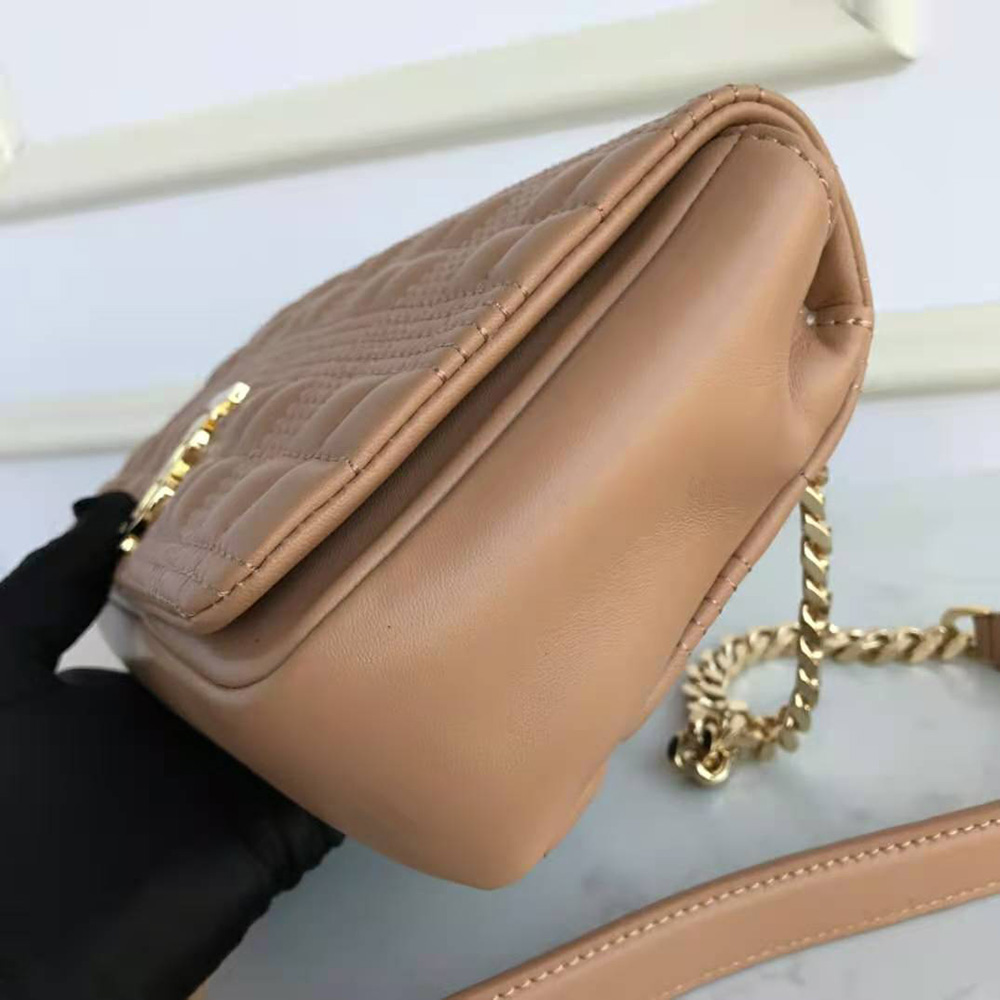 Burberry Women Small Quilted Lambskin Lola Bag-Sandy - image 7