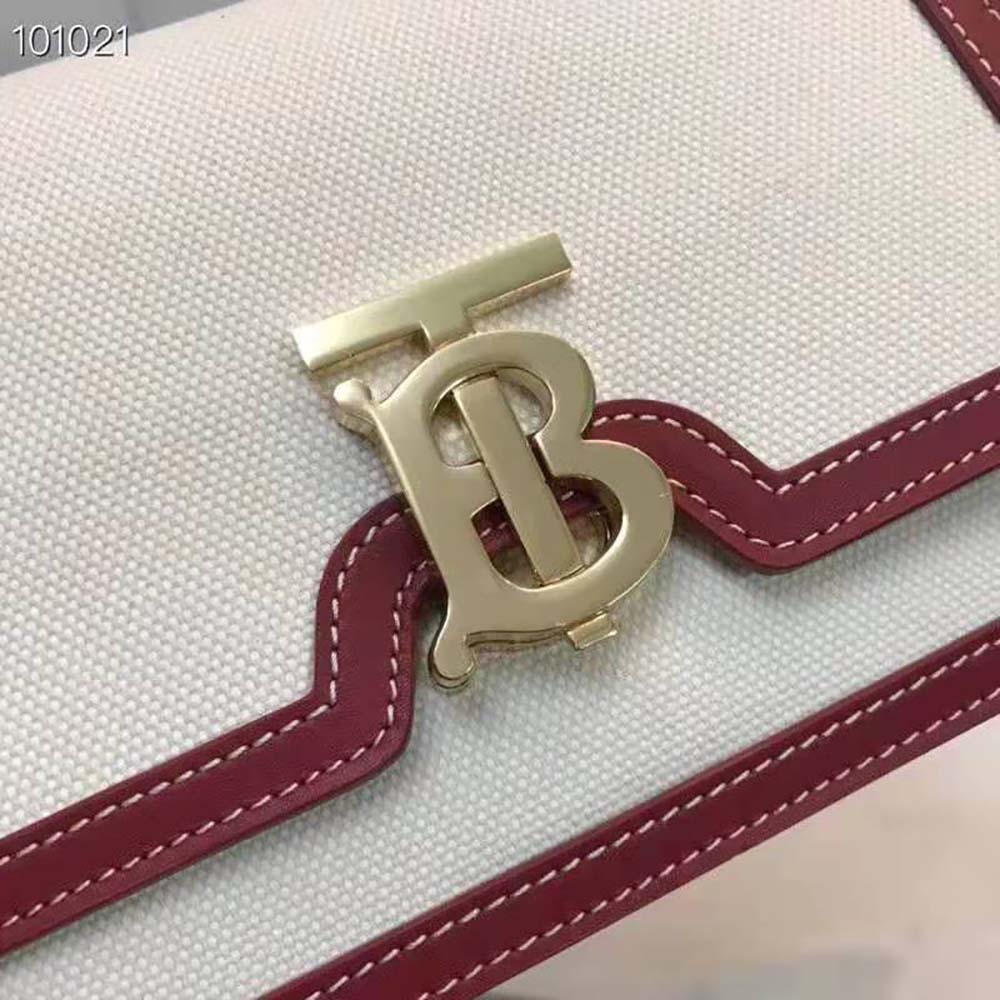 Burberry Women Small Two-tone Canvas and Leather TB Bag-Red - image 5