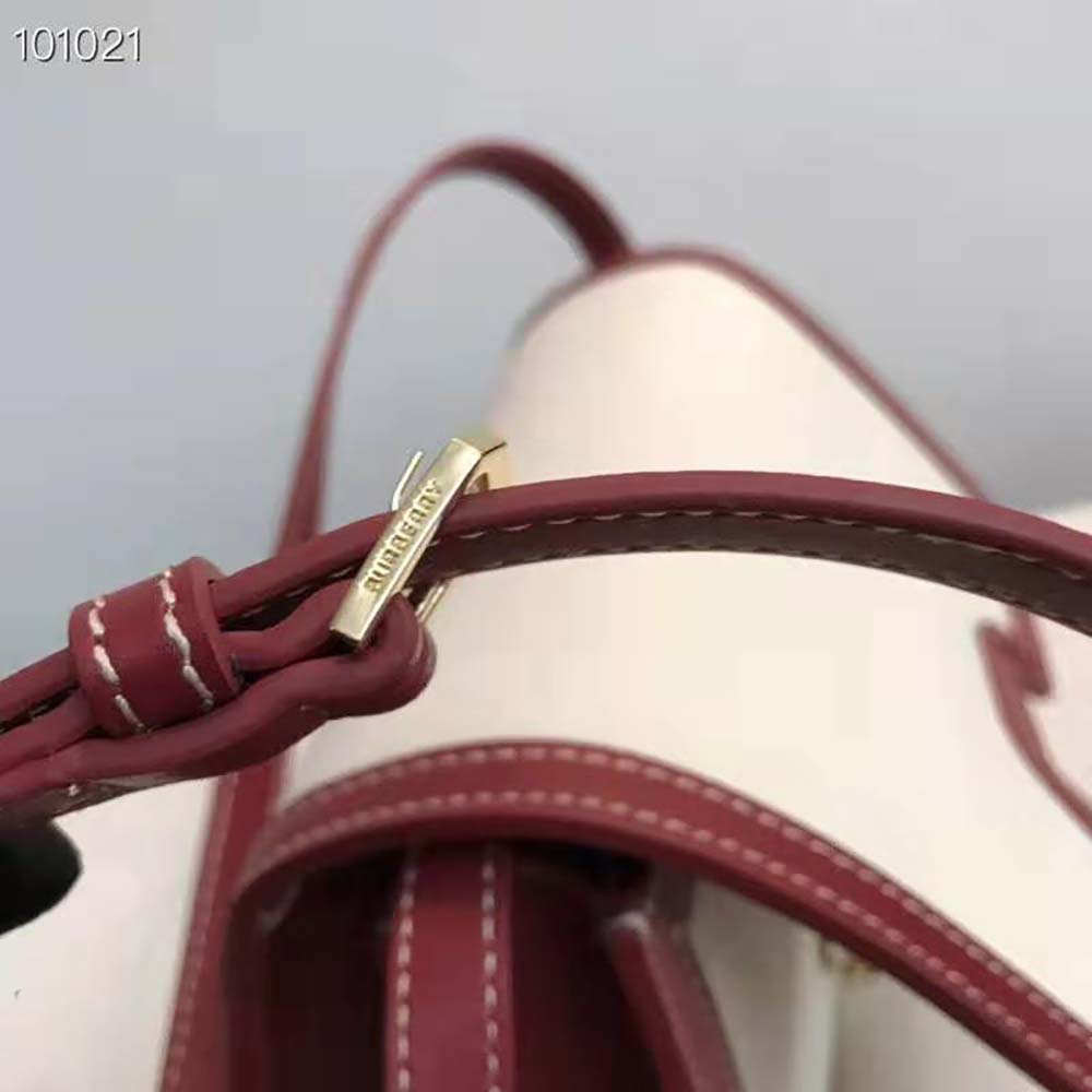 Burberry Women Small Two-tone Canvas and Leather TB Bag-Red - image 9