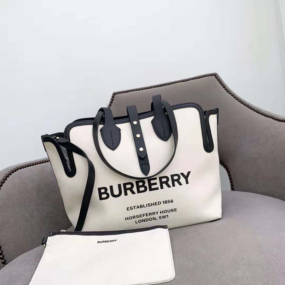 Close-up of gold-tone hardware on Burberry Medium Soft Cotton Canvas Belt Bag