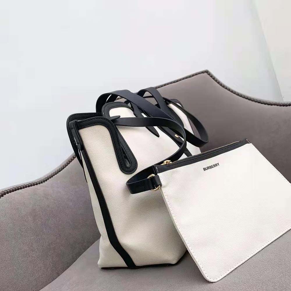 Burberry Women The Medium Soft Cotton Canvas Belt Bag-White - image 4