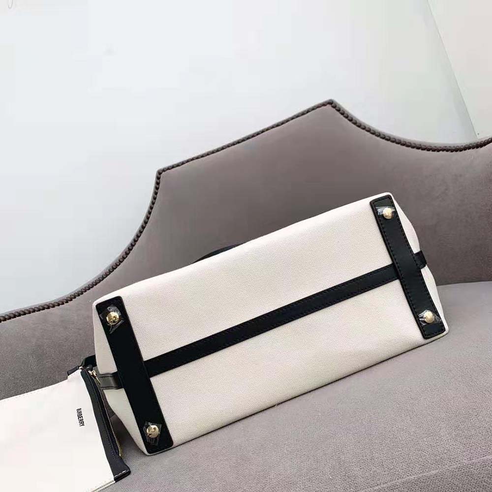 Burberry Women The Medium Soft Cotton Canvas Belt Bag-White - image 5
