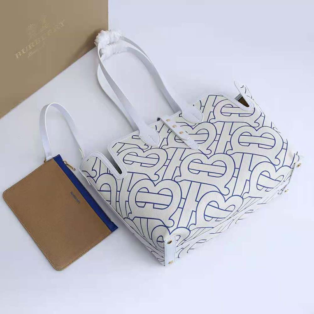 Burberry Women The Medium Soft Cotton Canvas Belt Bag-Blue - image 5