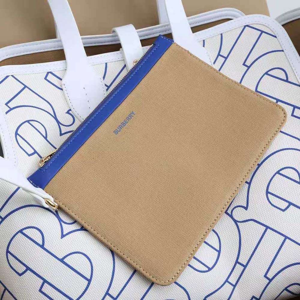 Burberry Women The Medium Soft Cotton Canvas Belt Bag-Blue - image 9