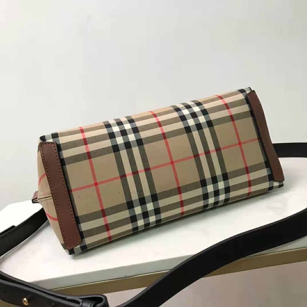 Burberry Women Vintage Check and Leather Society Top Handle Bag - image 4