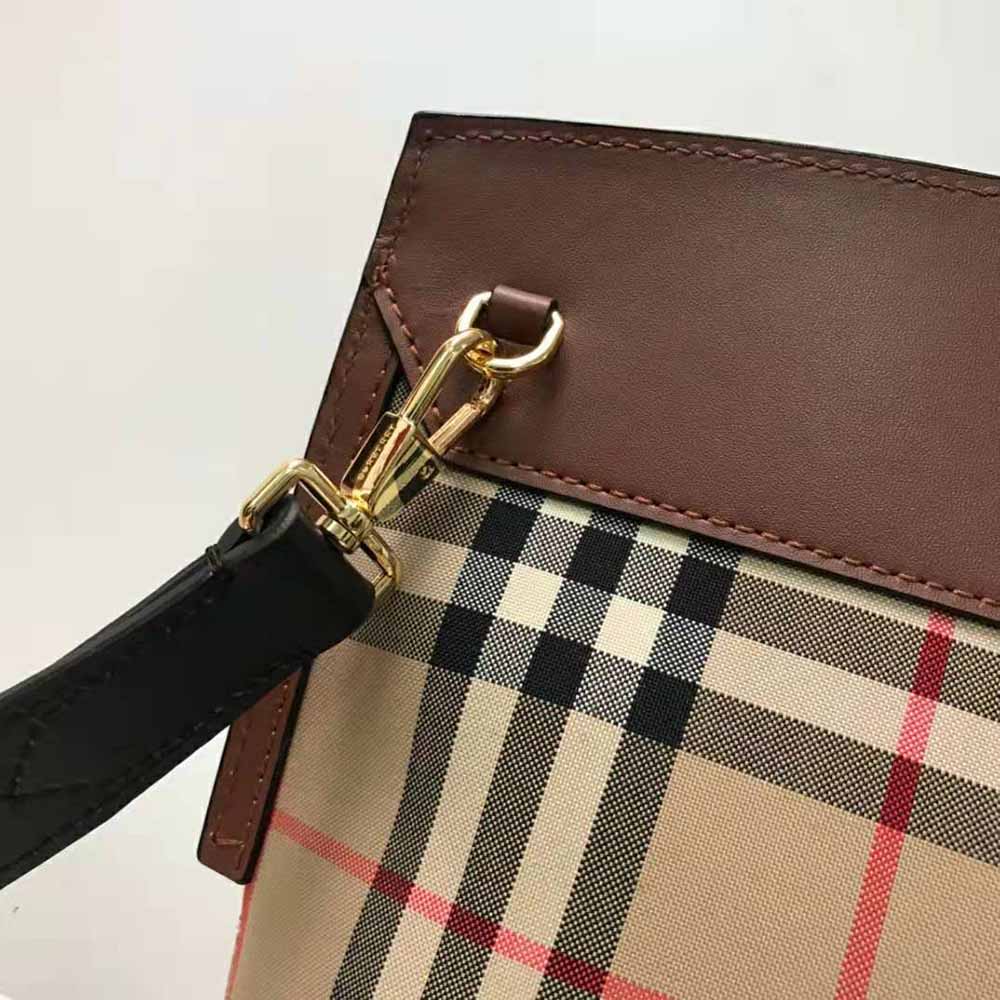 Burberry Women Vintage Check and Leather Society Top Handle Bag - image 7