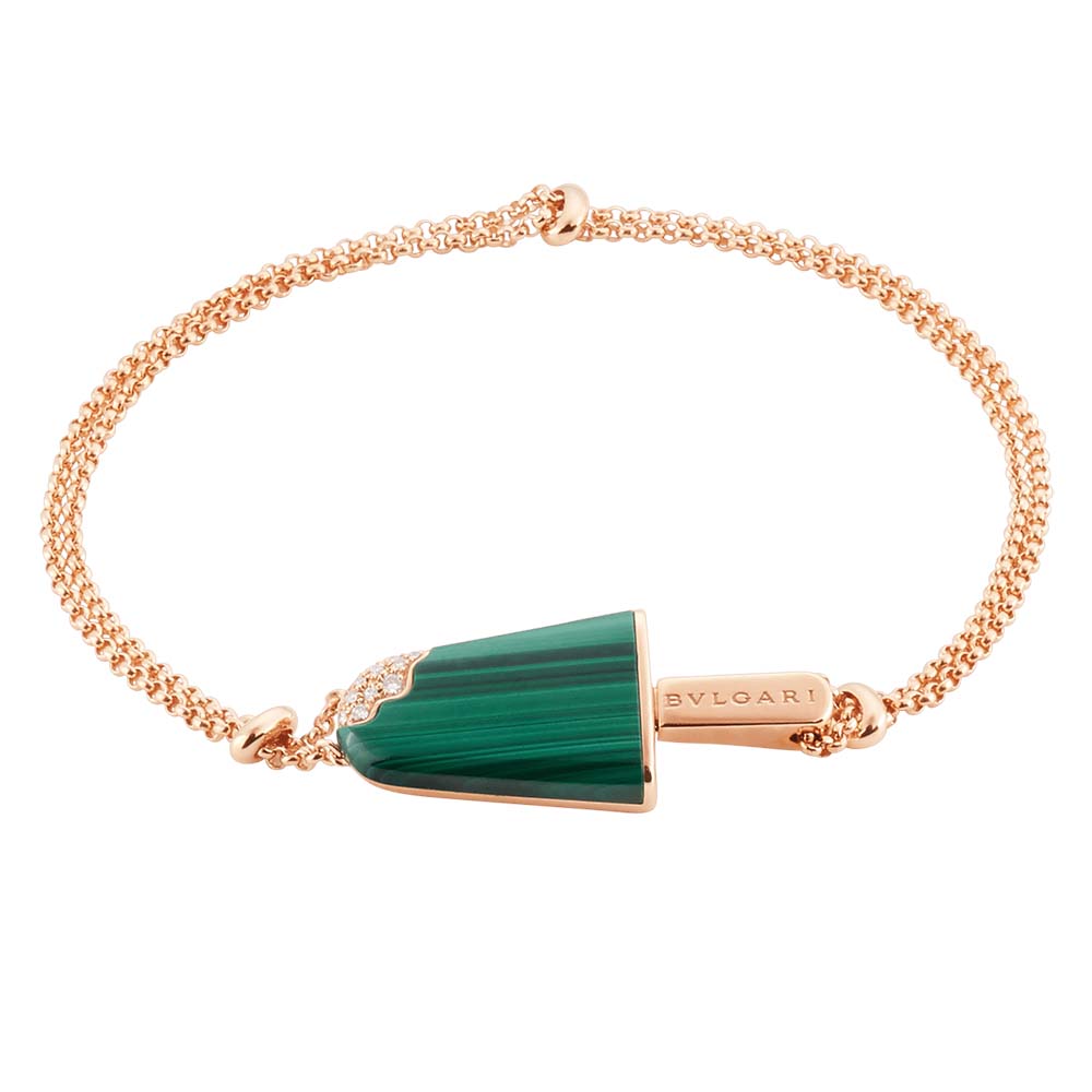 Close-up of Bvlgari Women BVLGARI BVLGARI Gelati bracelet green detail