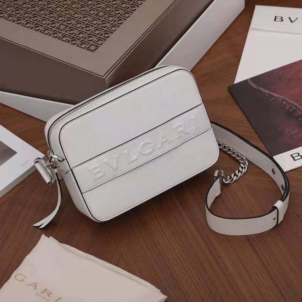 Bvlgari Women Bvlgari Logo Camera Bag in Calf Leather-White - image 5
