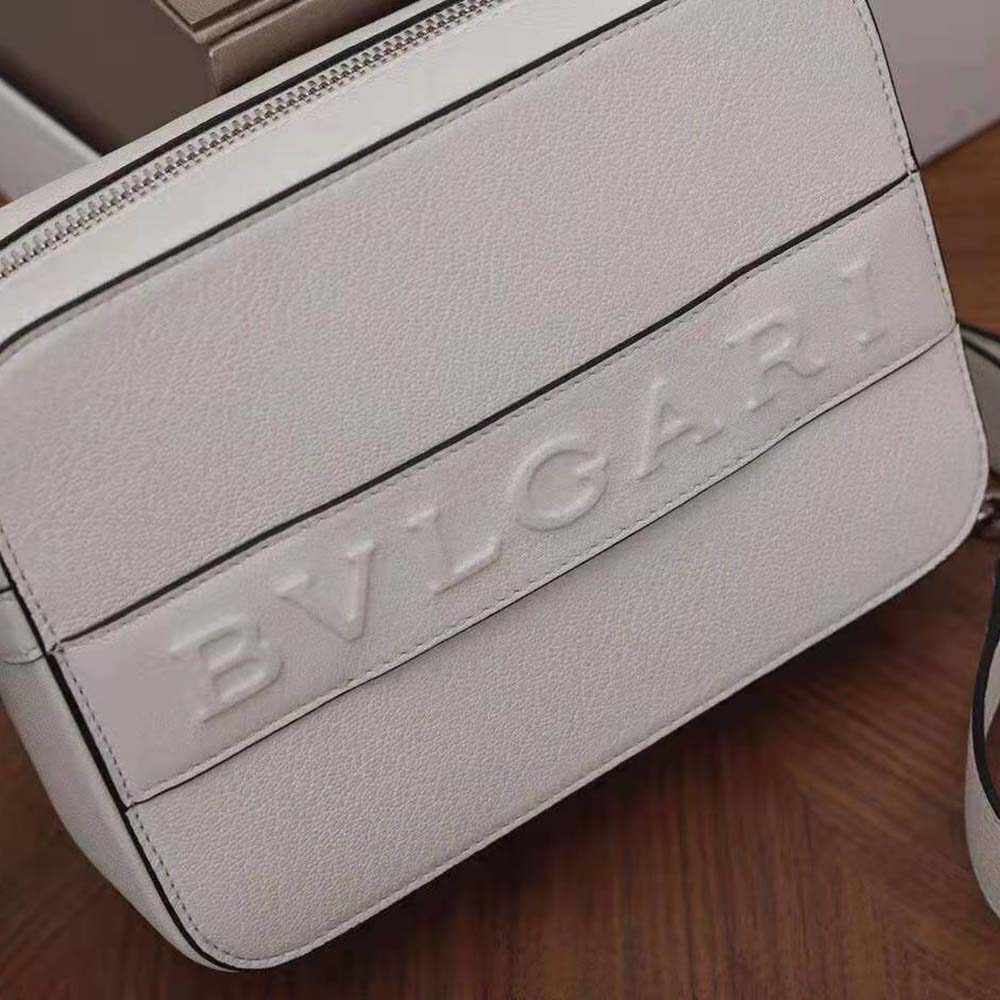 Bvlgari Women Bvlgari Logo Camera Bag in Calf Leather-White - image 9