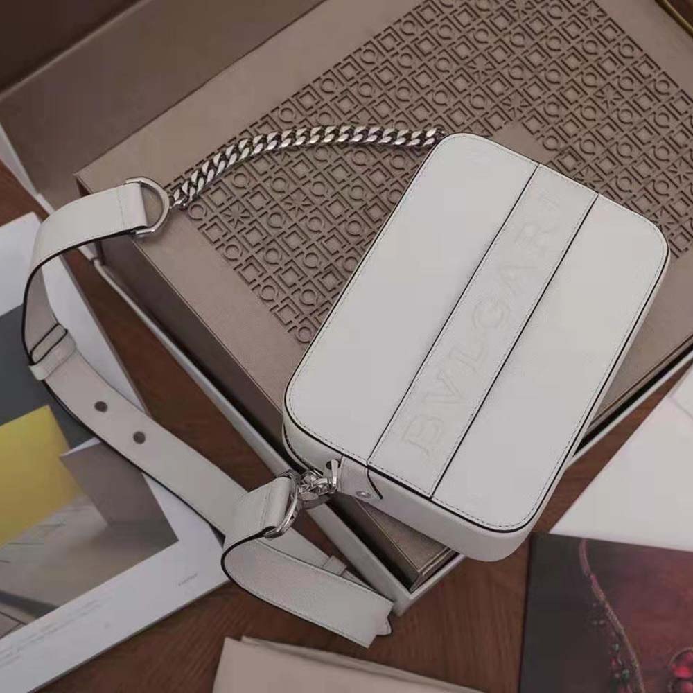Bvlgari Women Bvlgari Logo Camera Bag in Calf Leather-White - image 7