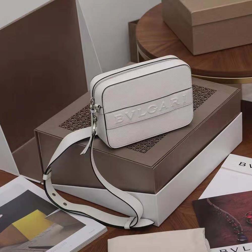 Bvlgari Women Bvlgari Logo Camera Bag in Calf Leather-White - image 6