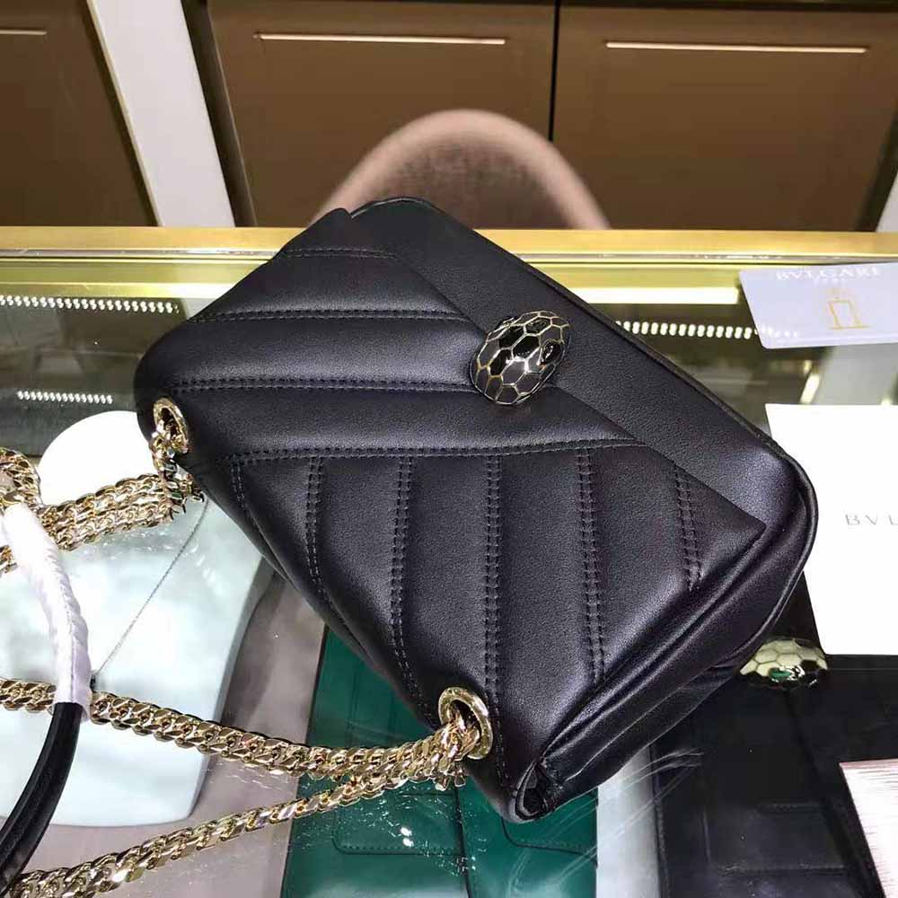 Bvlgari Women Serpenti Cabochon Shoulder Bag-Black - image 5