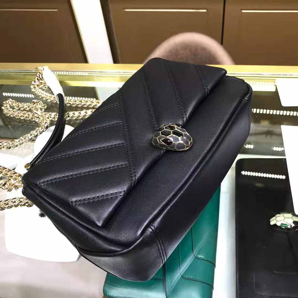 Bvlgari Women Serpenti Cabochon Shoulder Bag-Black - image 6