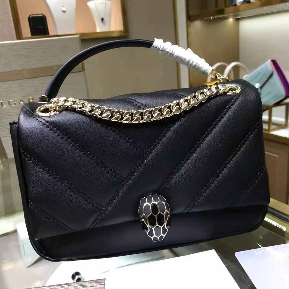 Bvlgari Women Serpenti Cabochon Shoulder Bag-Black - image 7