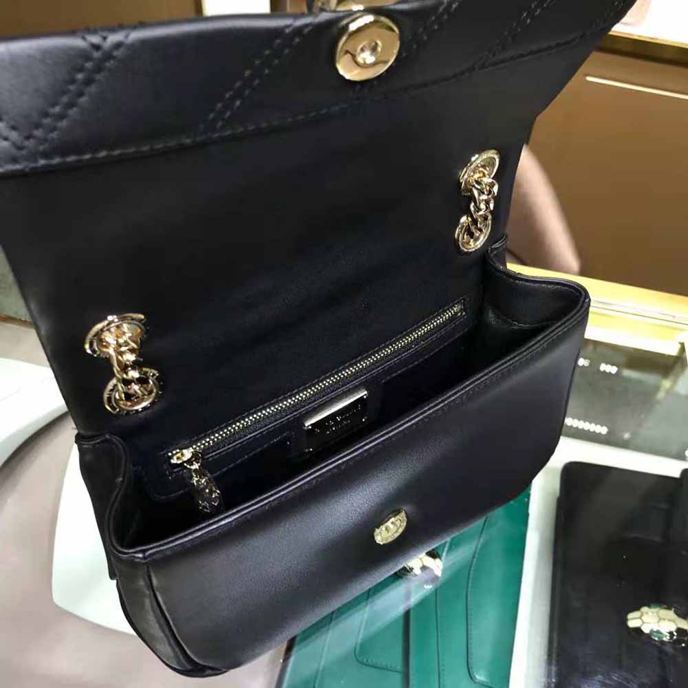Bvlgari Women Serpenti Cabochon Shoulder Bag-Black - image 9