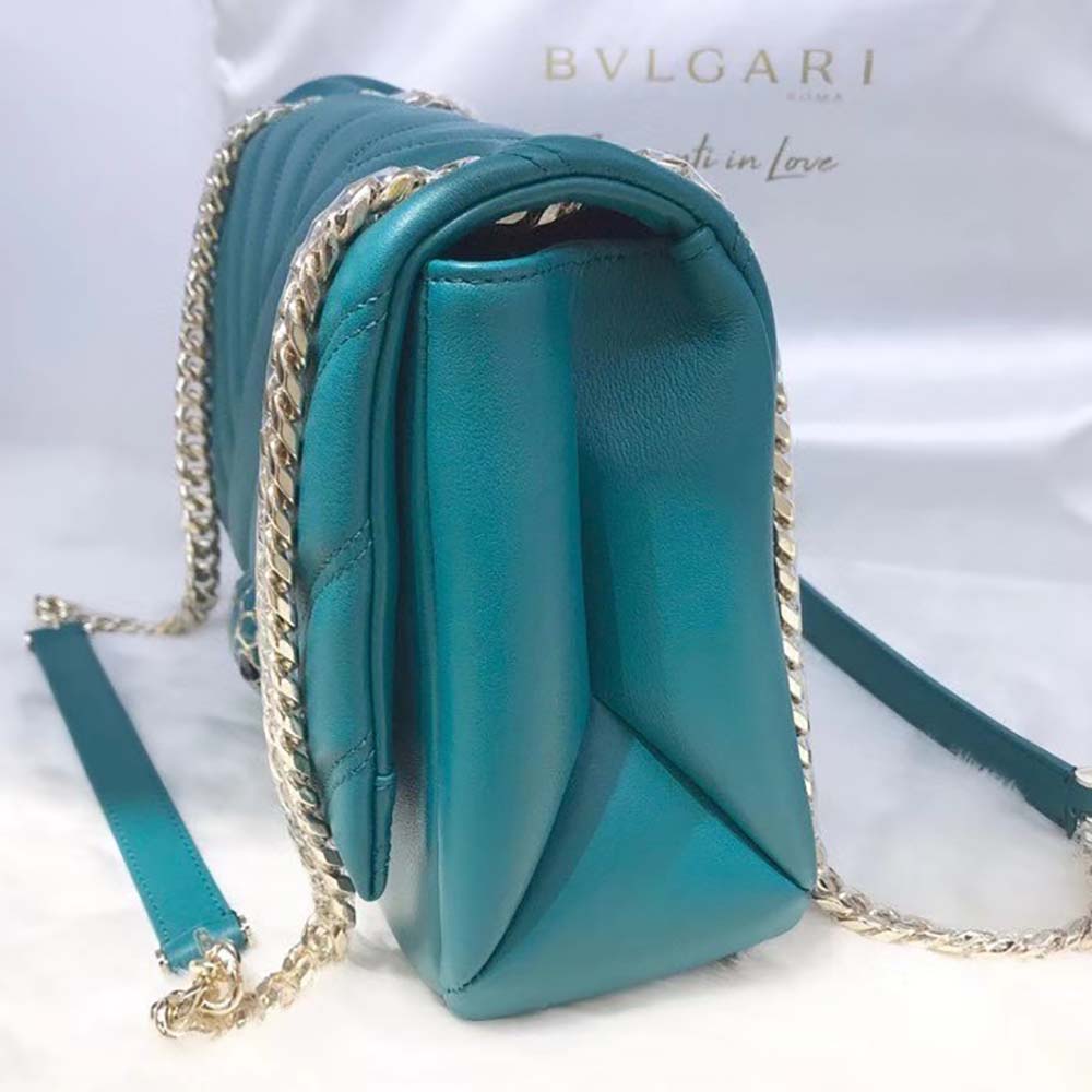 Bvlgari Women Serpenti Cabochon Shoulder Bag-Green - image 4
