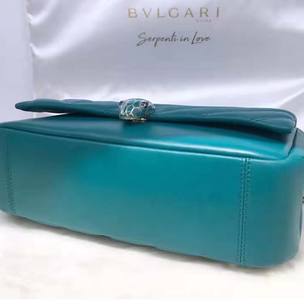 Bvlgari Women Serpenti Cabochon Shoulder Bag-Green - image 5