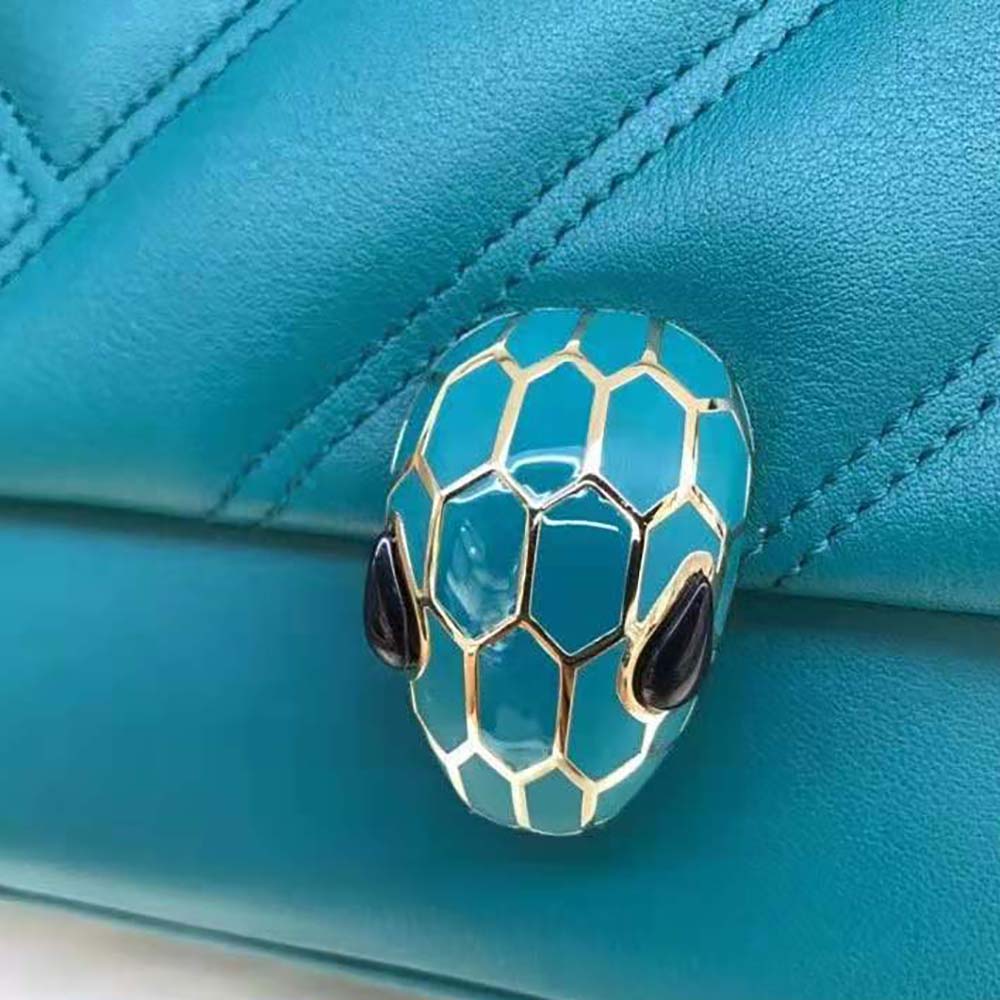 Bvlgari Women Serpenti Cabochon Shoulder Bag-Green - image 6