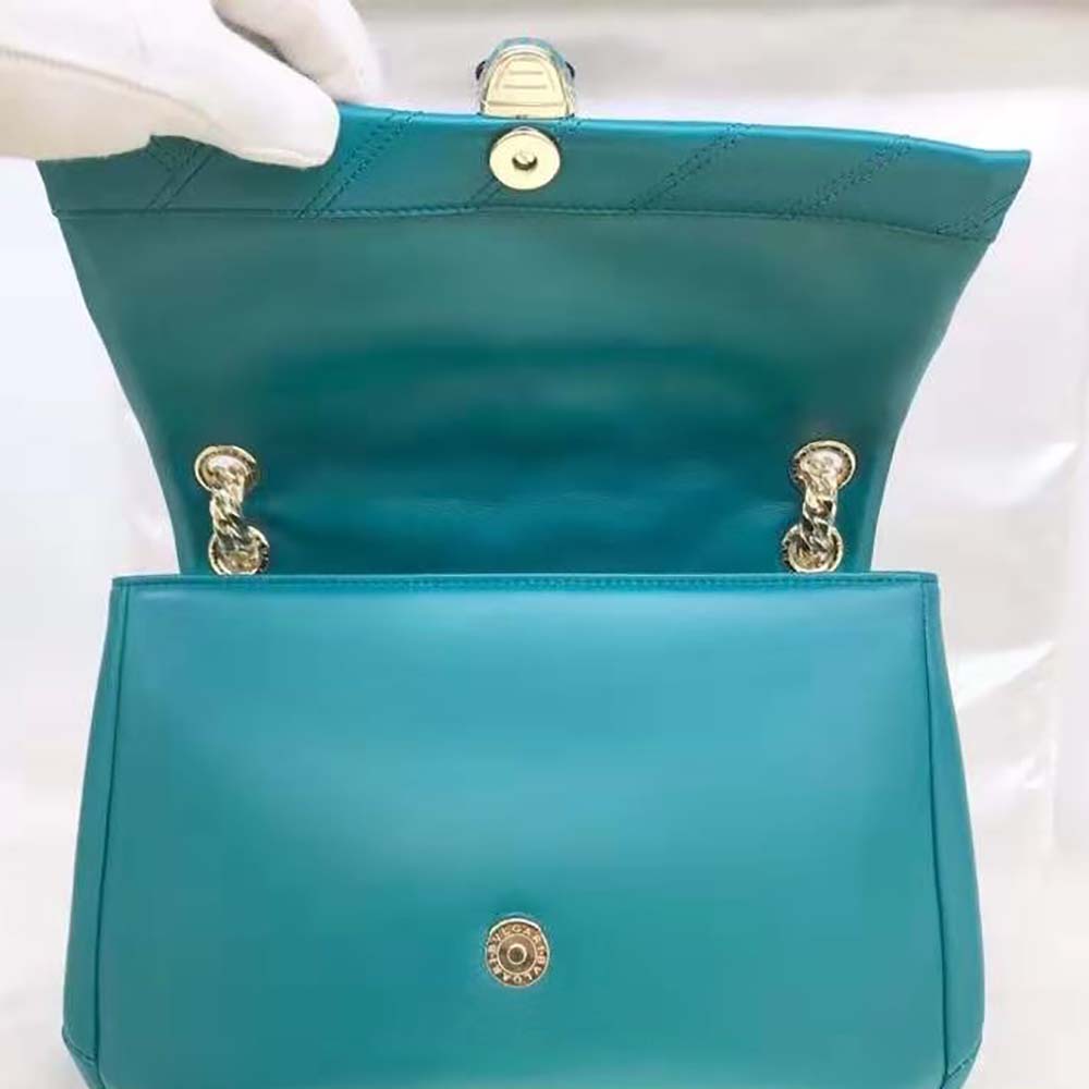 Bvlgari Women Serpenti Cabochon Shoulder Bag-Green - image 8
