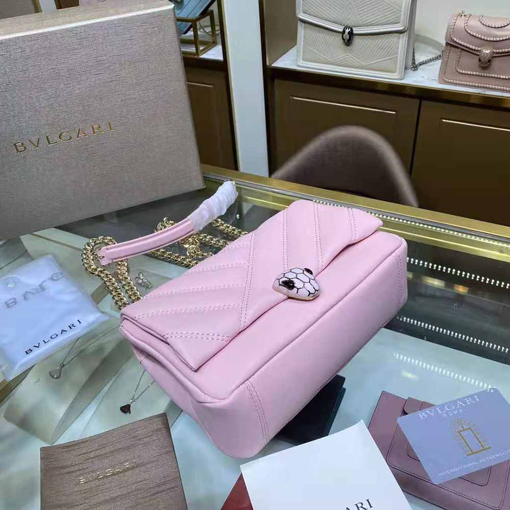 Bvlgari Women Serpenti Cabochon Shoulder Bag-Pink - image 5