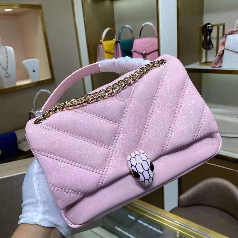Bvlgari Women Serpenti Cabochon Shoulder Bag-Pink - image 7