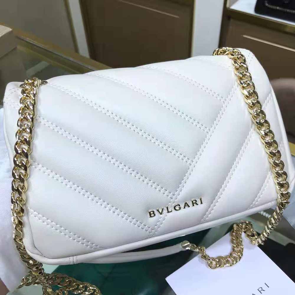 Bvlgari Women Serpenti Cabochon Shoulder Bag-White - image 8