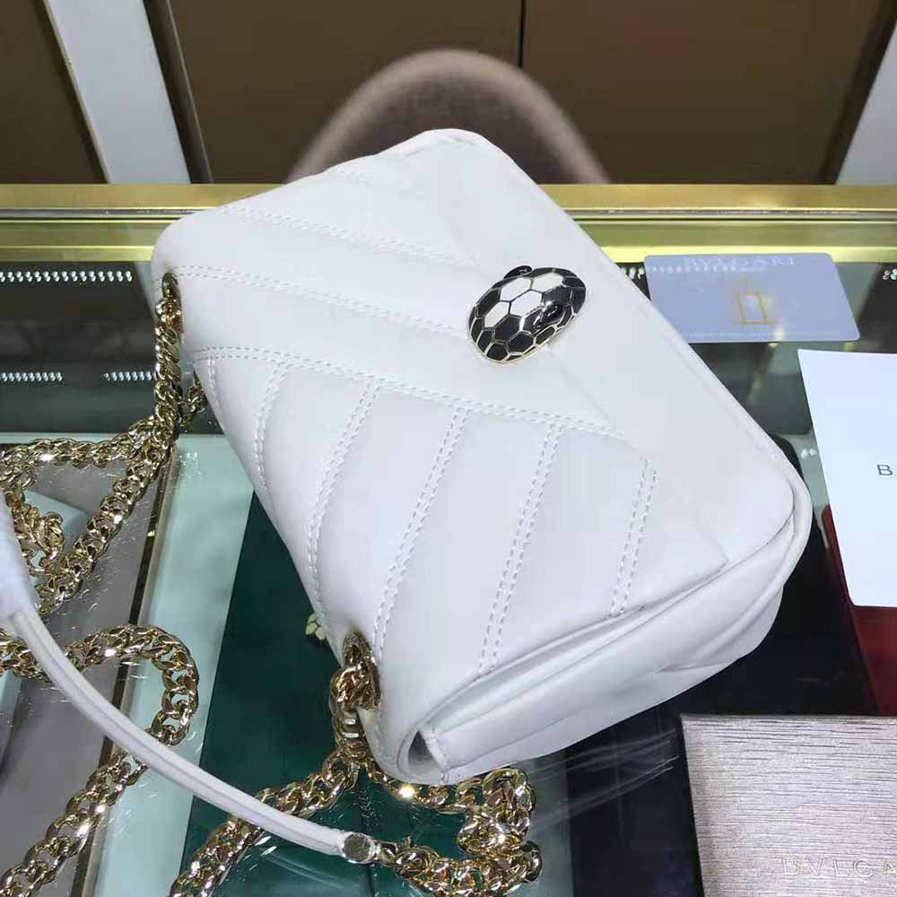 Bvlgari Women Serpenti Cabochon Shoulder Bag-White - image 6
