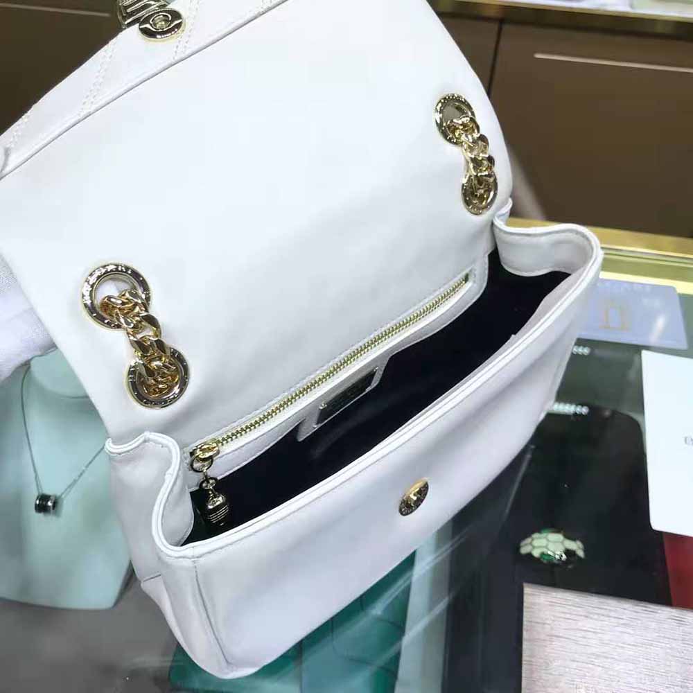 Bvlgari Women Serpenti Cabochon Shoulder Bag-White - image 10