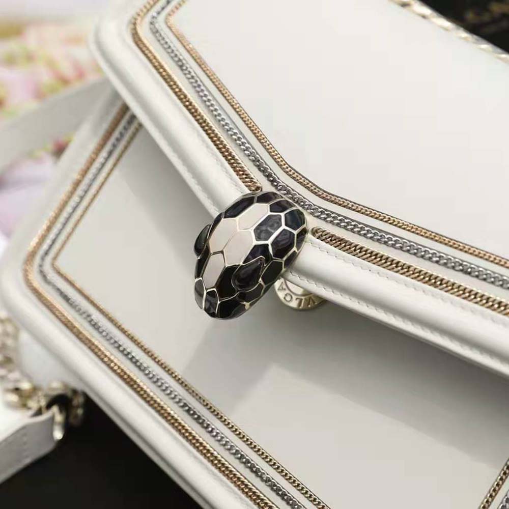 Bvlgari Women Serpenti Diamond Blast Shoulder Bag-White - image 10