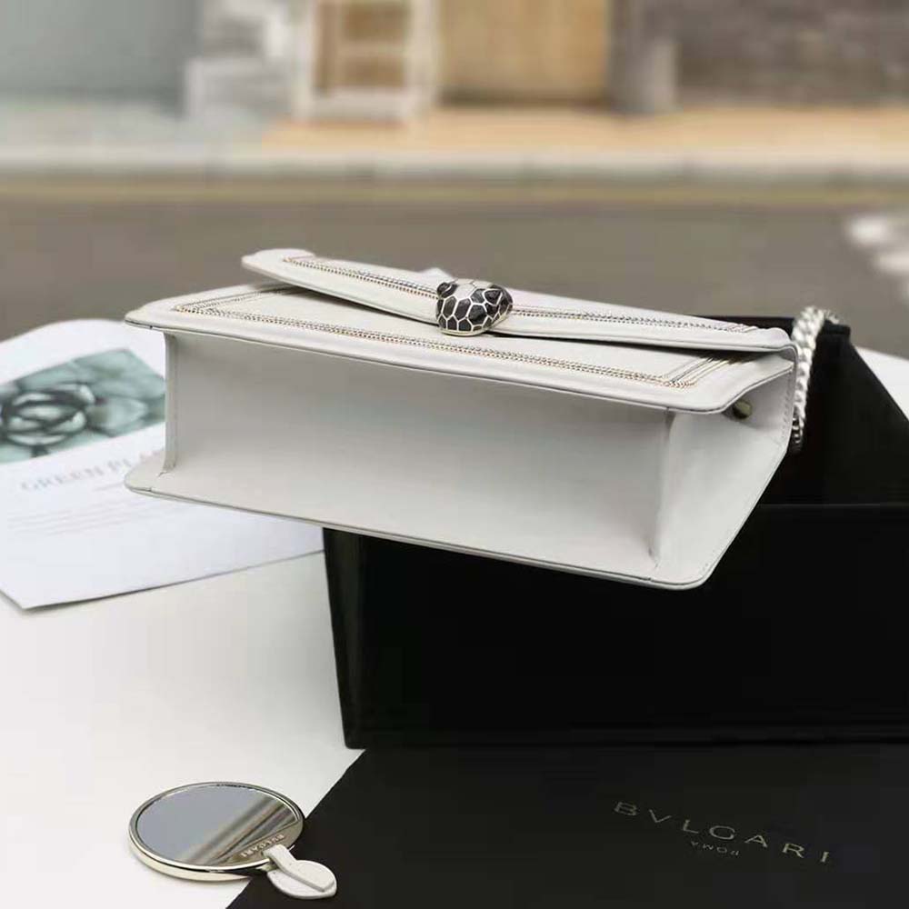 Bvlgari Women Serpenti Diamond Blast Shoulder Bag-White - image 4