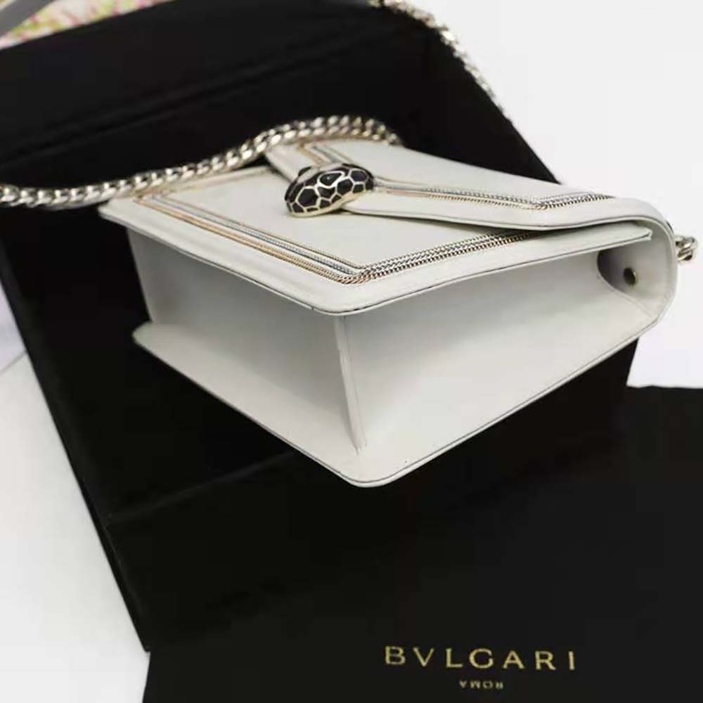 Bvlgari Women Serpenti Diamond Blast Shoulder Bag-White - image 5