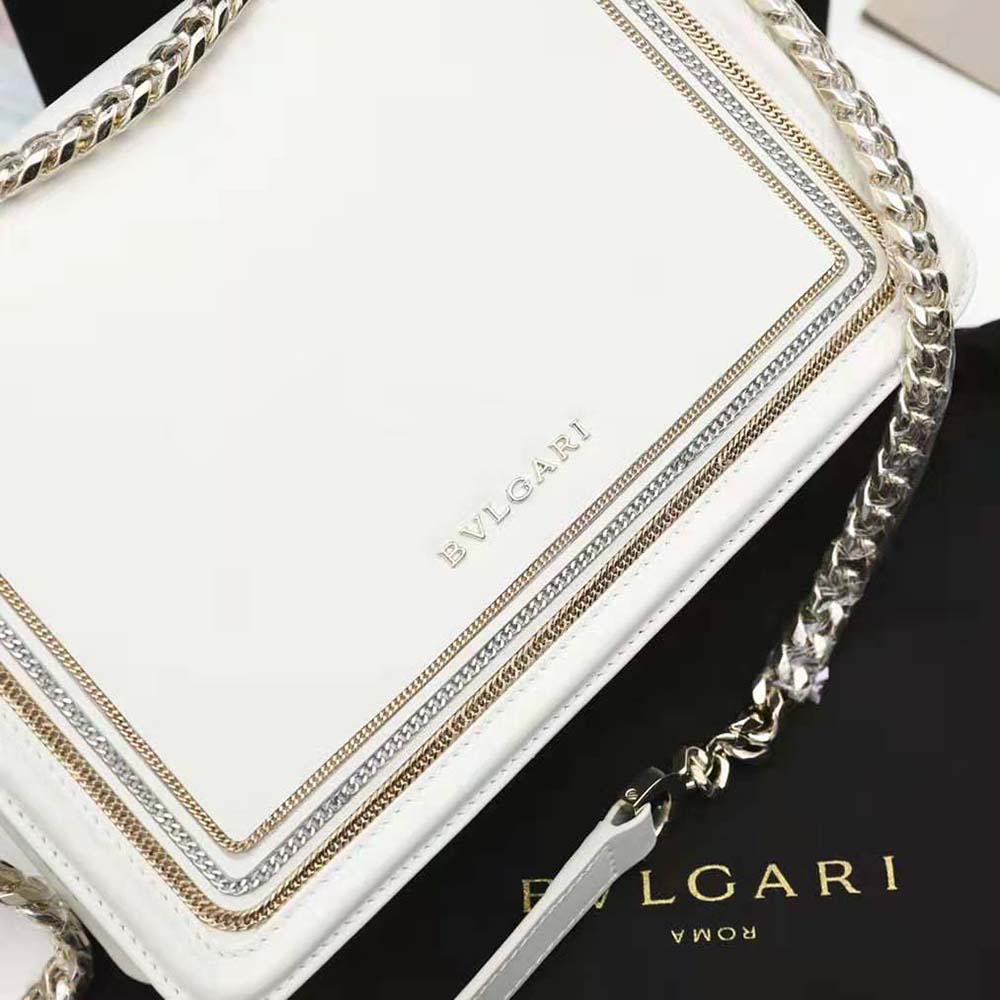 Bvlgari Women Serpenti Diamond Blast Shoulder Bag-White - image 8