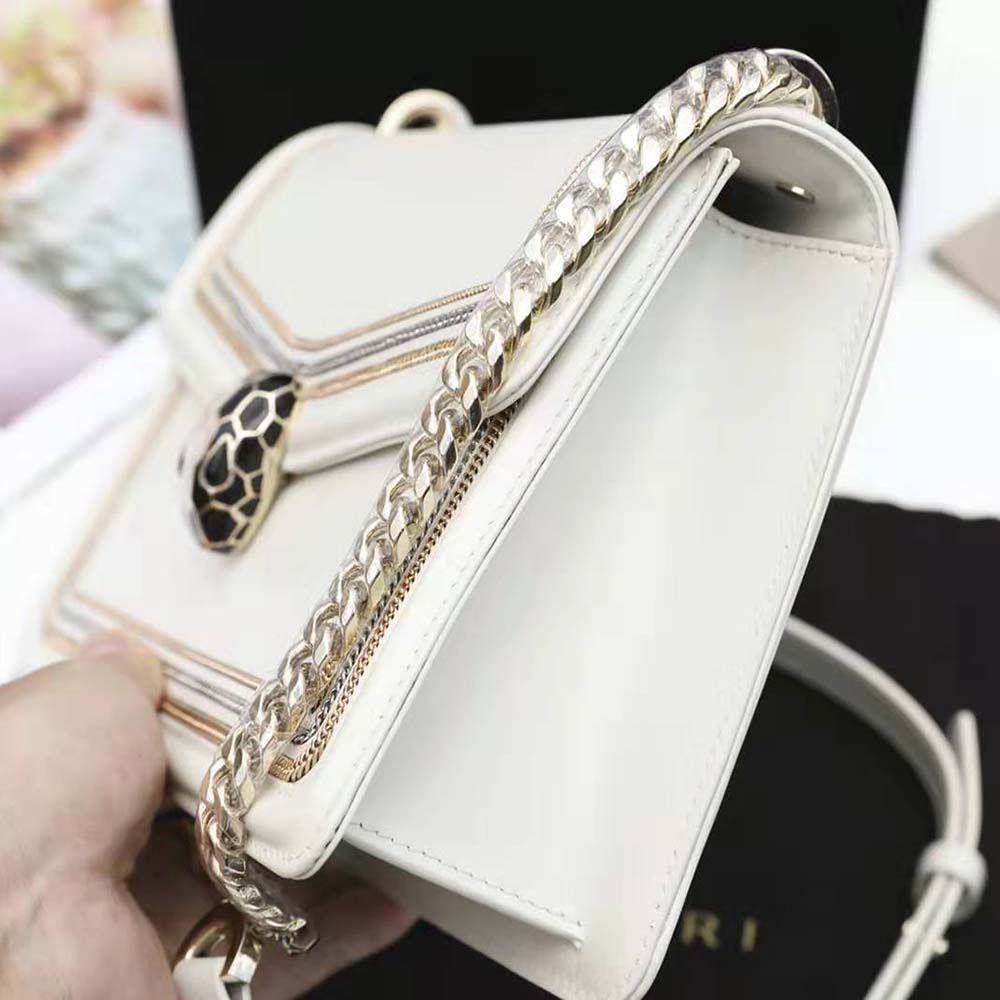 Bvlgari Women Serpenti Diamond Blast Shoulder Bag-White - image 9